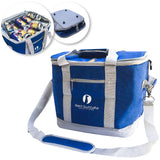 Blue/Grey Collapsible 50 can Cooler Bag