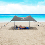 Red Suricata Grey Family Beach Sun Shade Canopy Tent Sunshade with sand anchors
