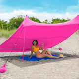 Red Suricata Pink Family Beach Sun Shade Canopy Tent Sunshade with sand anchors