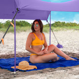 Red Suricata Purple Family Beach Sun Shade Canopy Tent Sunshade with sand anchors