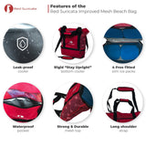 Red Combo Beach Bag & Cooler + 4 ice packs