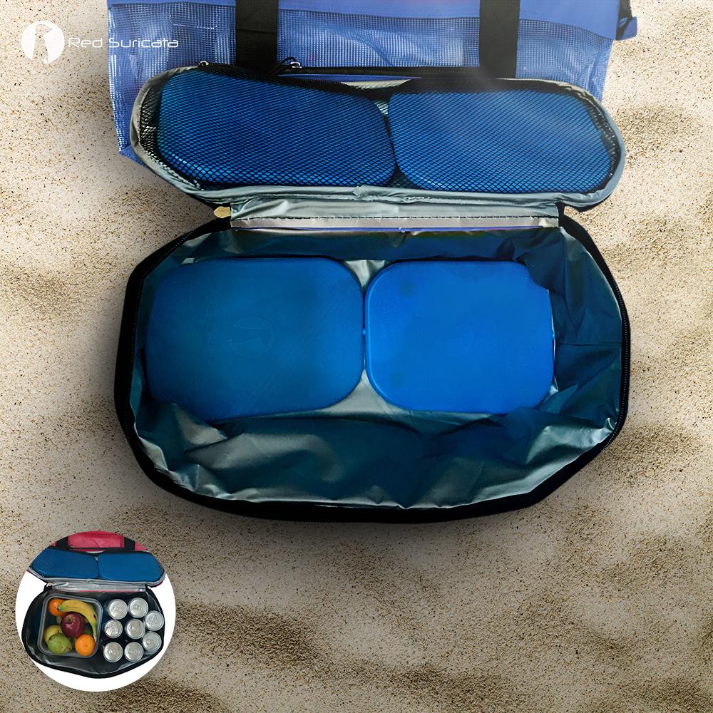 Blue Combo Beach Bag & Cooler + 4 ice packs