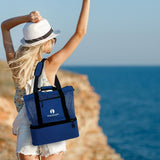 Blue Combo Beach Bag & Cooler + 4 ice packs