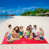 Red Suricata Red Sand Free Beach Mat Blanket – Compatible with Red Beach Sun Shade Canopy-Red Suricata