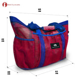 XL Mesh Beach Bag -  Red & Blue