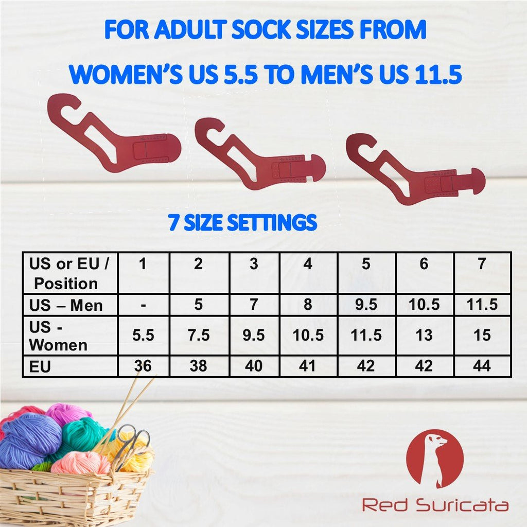 Red Suricata Adjustable Size Sock Blockers - Pair of Socking Stretchers-Sock Blockers-Red Suricata